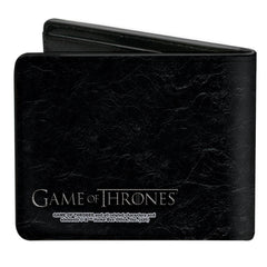 Bi-Fold Wallet - Game of Thrones HOUSE TARGARYEN Three-Headed Dragon Sigil Black Silvers