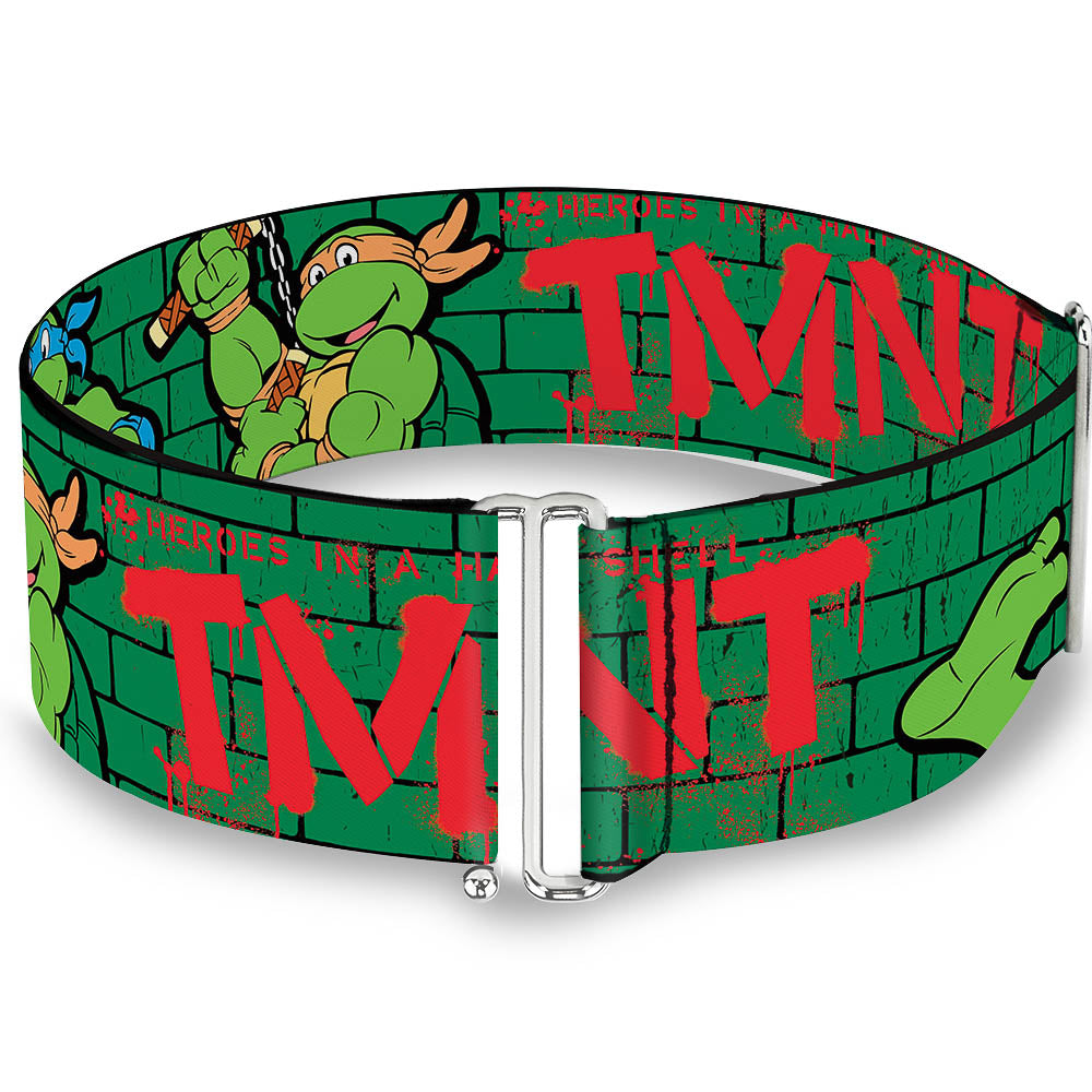 Cinch Waist Belt - Classic TMNT Group Pose2 TMNT Green Brick Wall