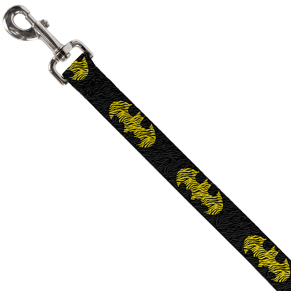 Dog Leash - Zebra Bat Signal Black/Gray/Yellow/Black