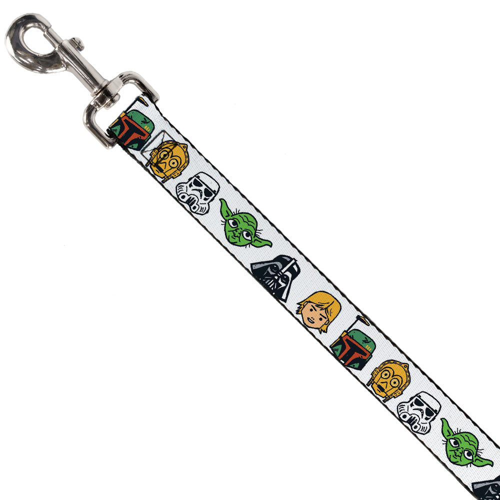 Dog Leash - Star Wars 6-Character Faces White
