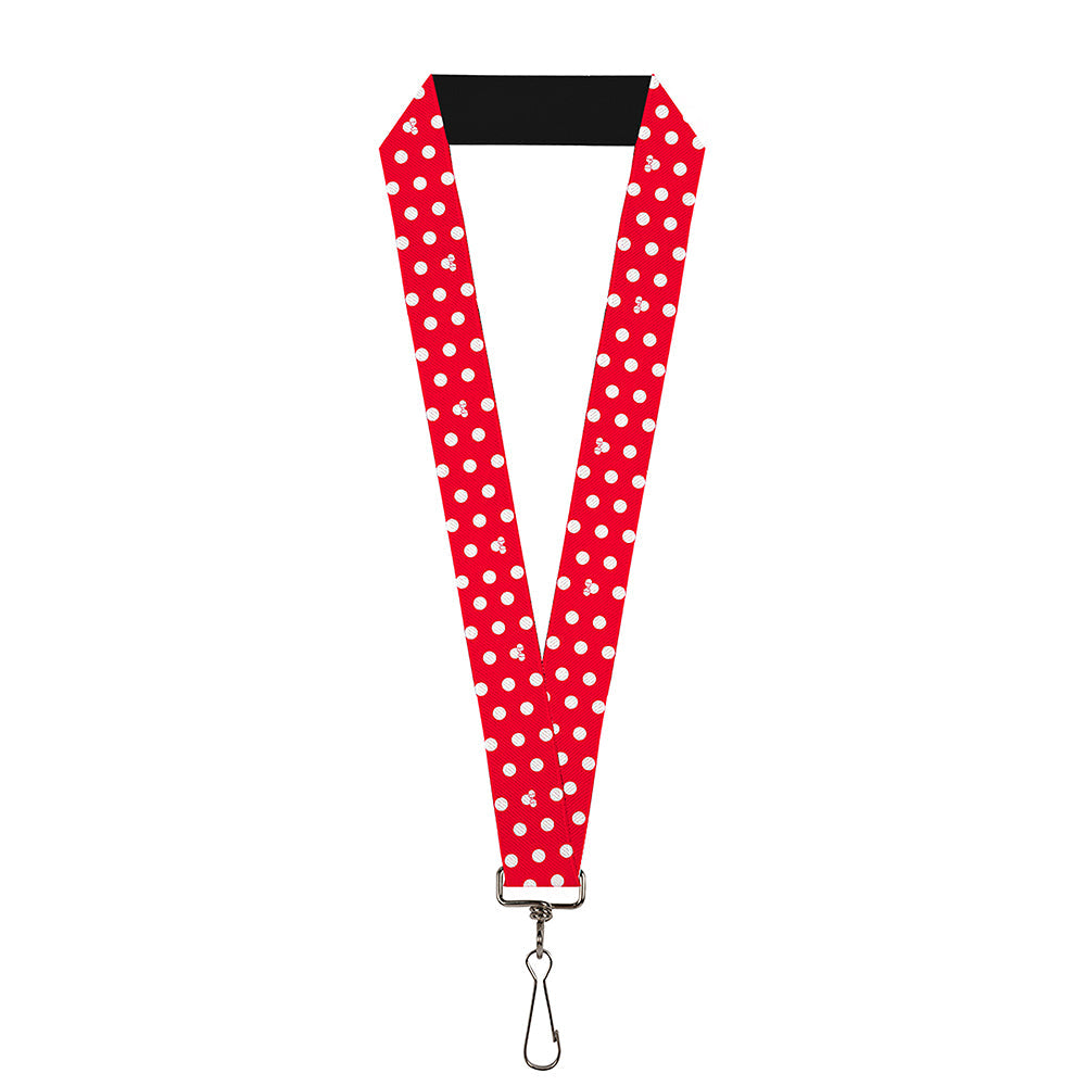 Lanyard - 1.0&quot; - Minnie Mouse Polka Dot Mini Silhouette Red White