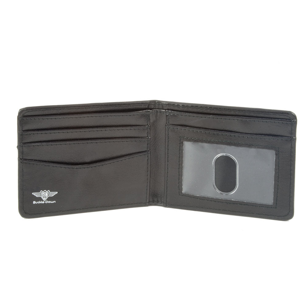 Bi-Fold Wallet - Star Wars THE CHILD Stylized Pose THE FORCE IS STRONG WITH THIS LITTLE ONE Gray White