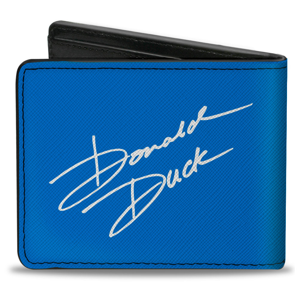 Bi-Fold Wallet - Disney Donald Duck Face Close-Up + Signature Blue
