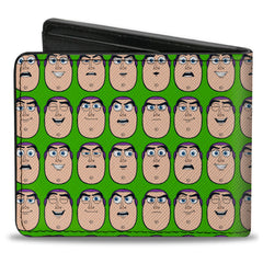 Bi-Fold Wallet - Toy Story Buzz Lightyear Expressions Green