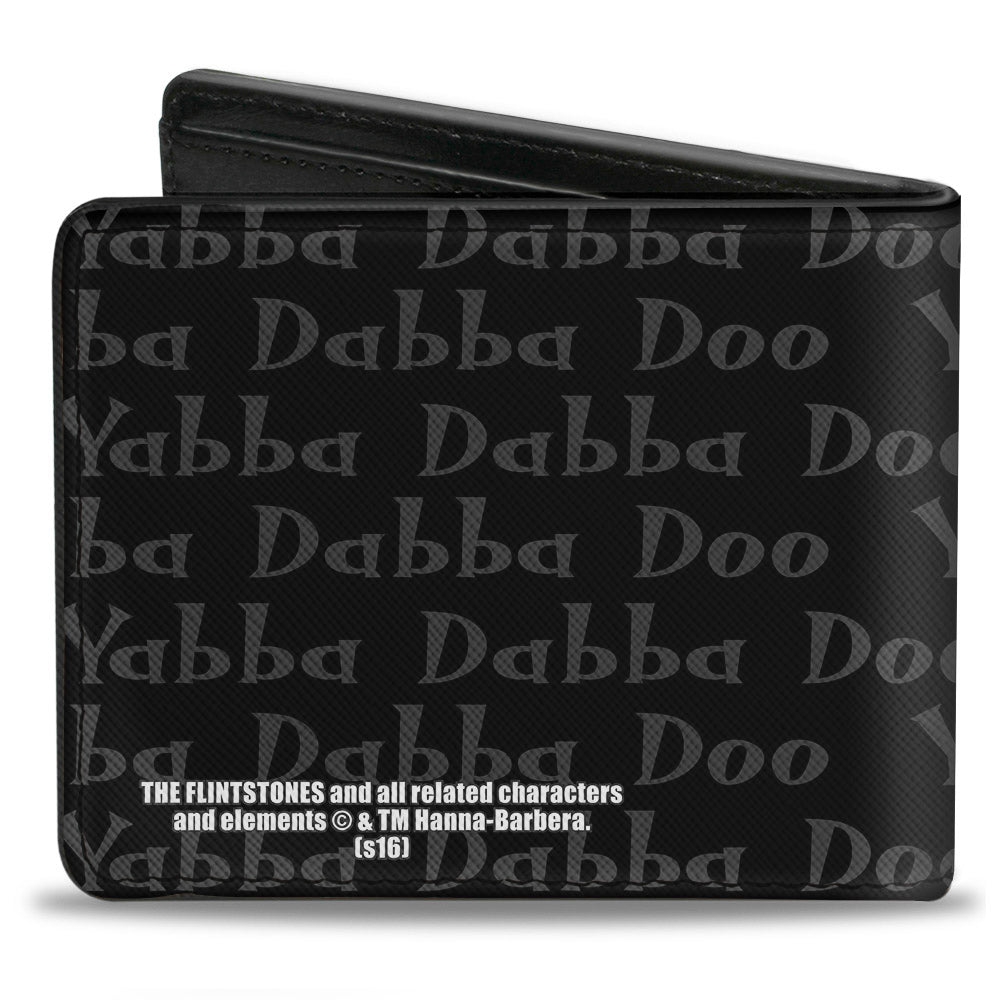 Bi-Fold Wallet - Fred YABBA DABBA DOO Pose2 Black Gray