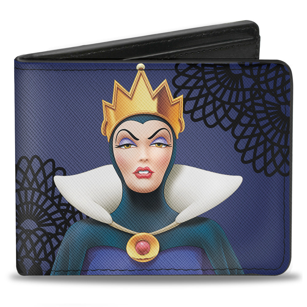 Bi-Fold Wallet - Snow White's Evil Queen + Old Witch Poses Purples Black