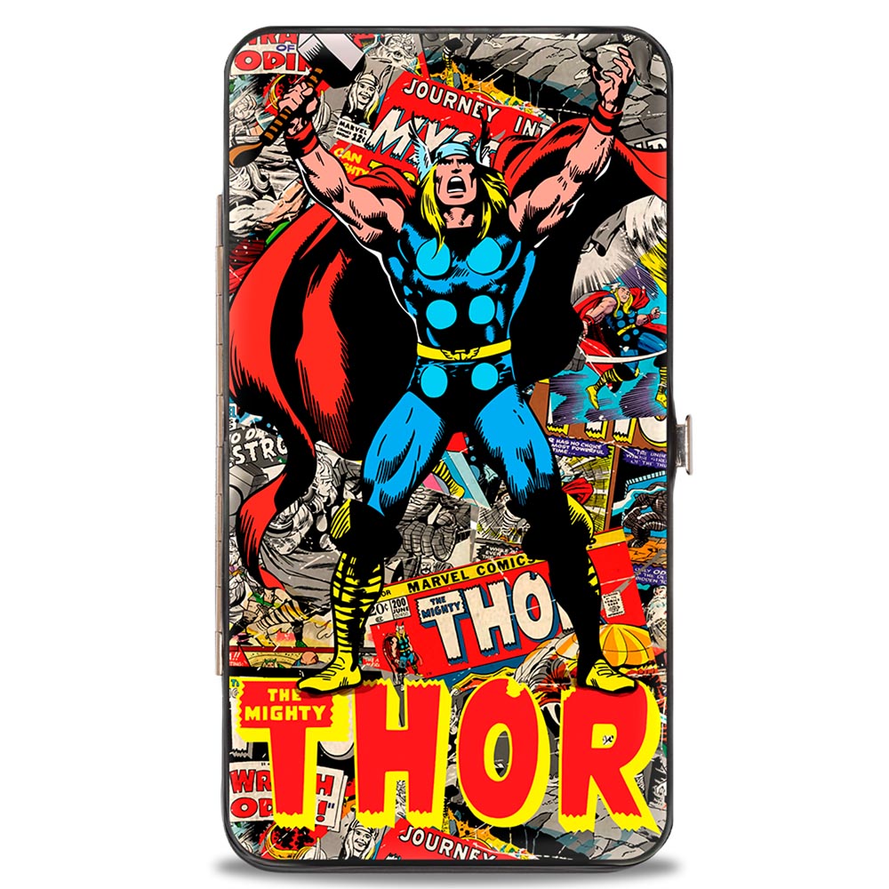 MARVEL COMICS Hinged Wallet - THE MIGHTY THOR Pose Stacked Retro Comics