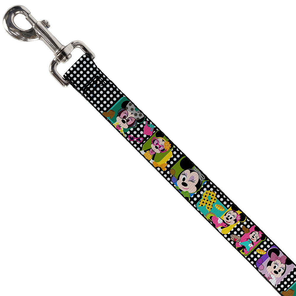 Dog Leash - Mini Minnie Fashion Poses/Polka Dot Black/White/Multi Color