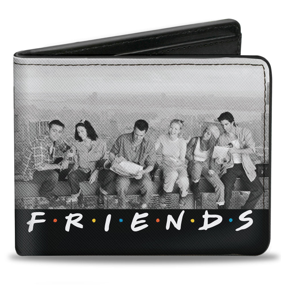 Bi-Fold Wallet - FRIENDS 6-Character Lunch on a Skyscraper Vivid Grays Black White Multi Color