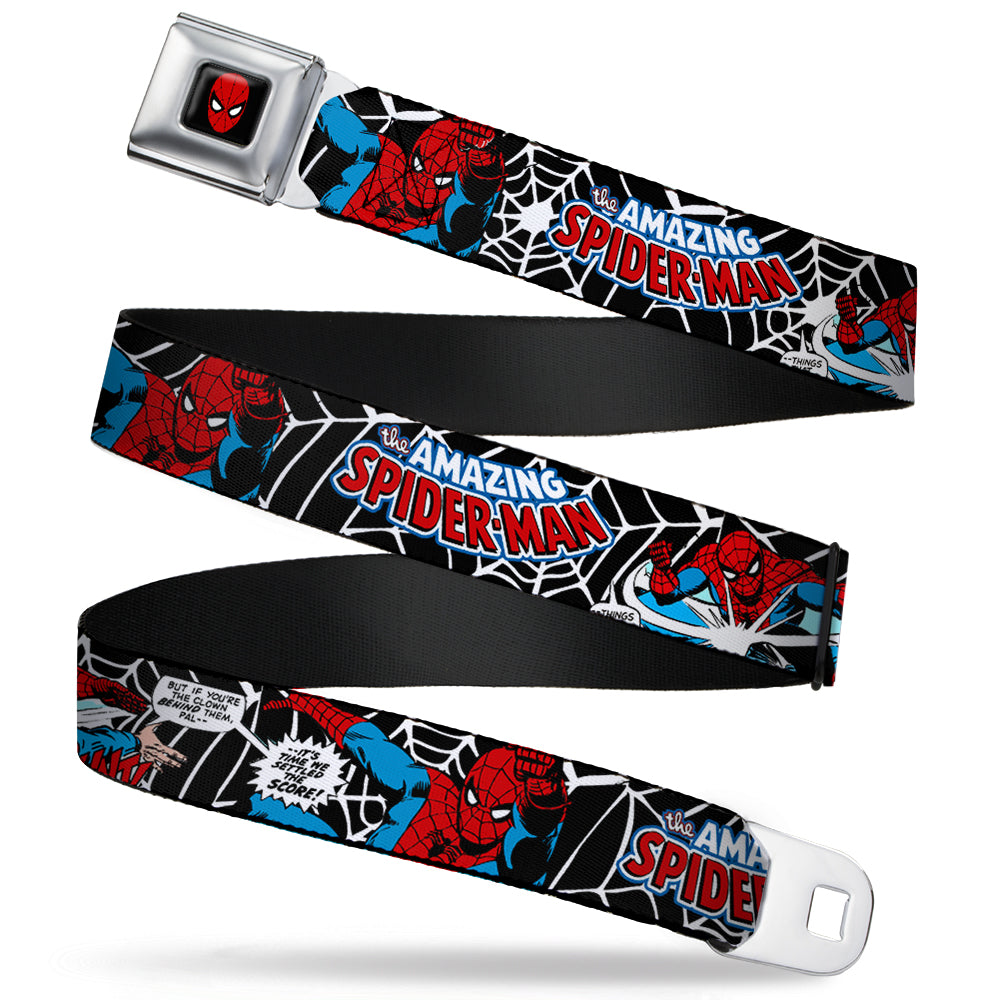 MARVEL UNIVERSE Spider-Man Full Color Seatbelt Belt - JRNY-Spider-Man in Action2 w/AMAZING SPIDER-MAN Webbing