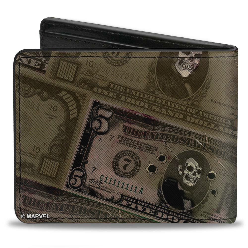 MARVEL DEADPOOL Bi-Fold Wallet - Deadpool 2012 #5 Revenge of the Gipper Variant Cover Pose Dollar Bills