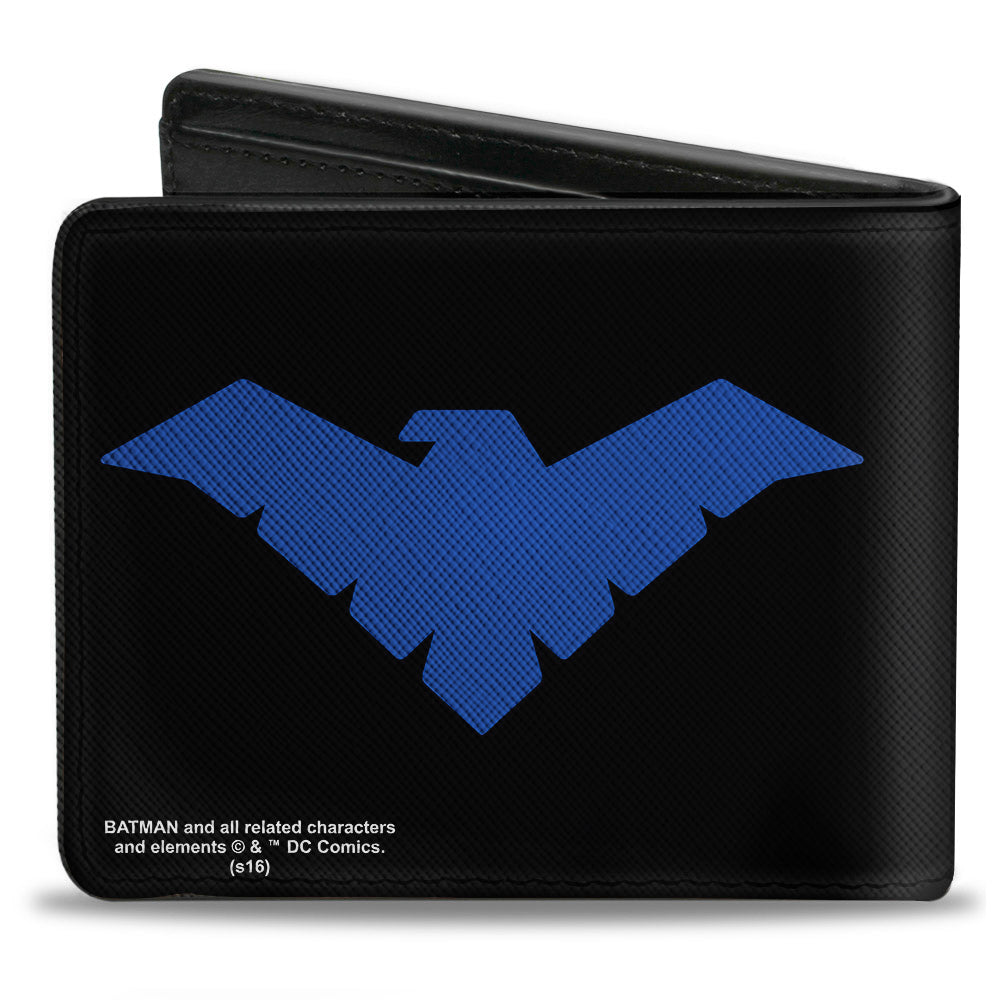 Bi-Fold Wallet - Nightwing Logo Black Blue