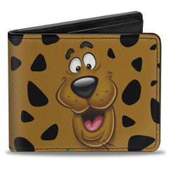 Bi-Fold Wallet - SCOOBY DOO CLOSE-UP Expression Spots Brown Black White