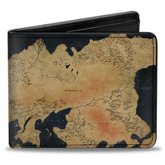 Bi-Fold Wallet - GAME OF THRONES World Map Westeros and Essos Grays Tan