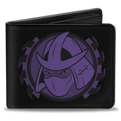 Bi-Fold Wallet - Shredder Face + TEAM BAD GUYS Black Purple