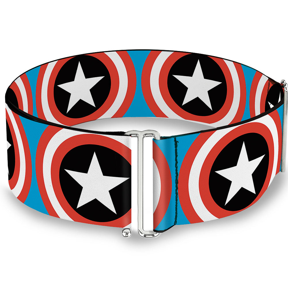 MARVEL COMICS Cinch Waist Belt - Captain America Shield Repeat Blue