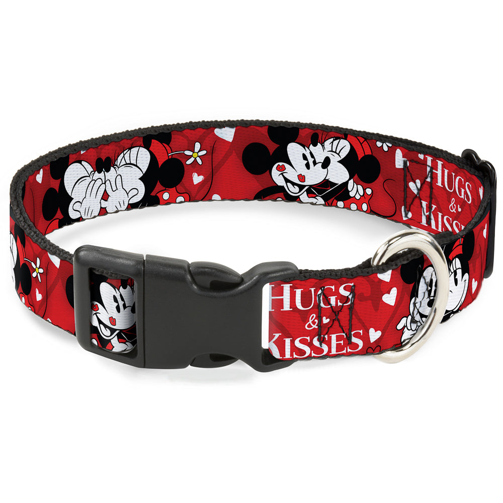 Plastic Clip Collar - Mickey &amp; Minnie HUGS &amp; KISSES Poses Reds/White