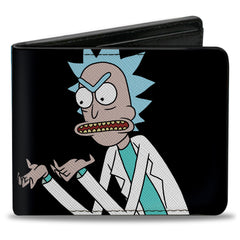 Bi-Fold Wallet - Rick and Morty Pose Blocks Black + Blue