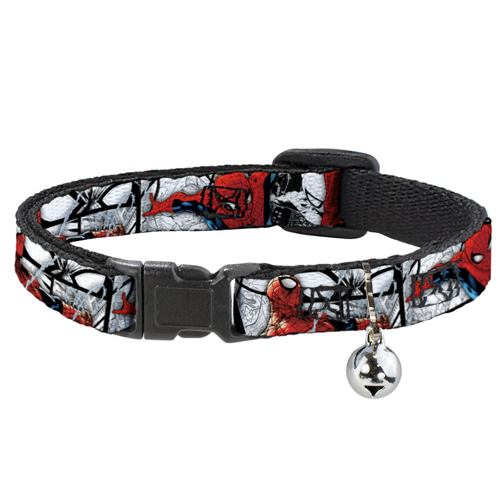 ULTIMATE SPIDER-MAN Cat Collar Breakaway - SPIDER-MAN Action Poses Comic Scenes White Black Red