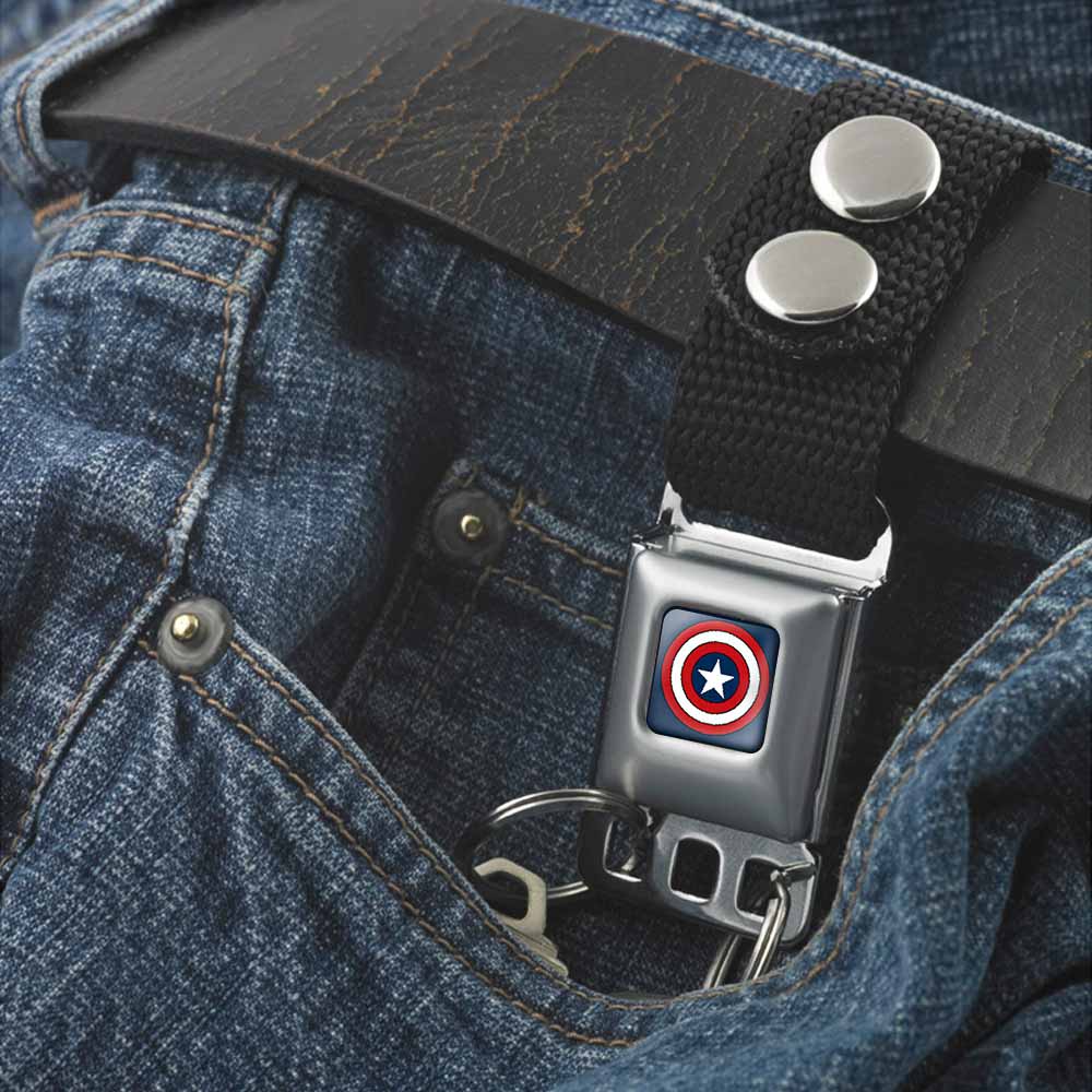MARVEL COMICS Keychain - Captain America Shield Full Color Navy