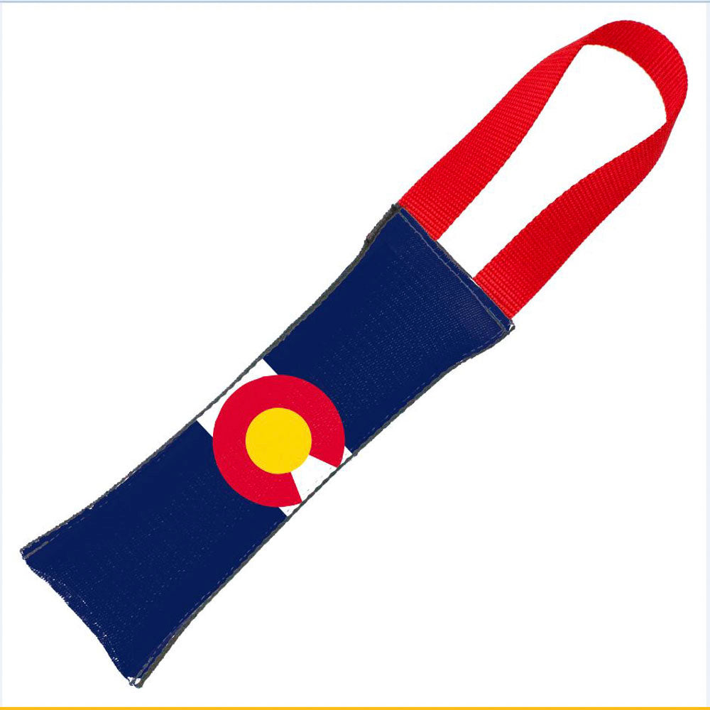 Dog Toy Squeaky Tug Toy - Colorado Flag Centered