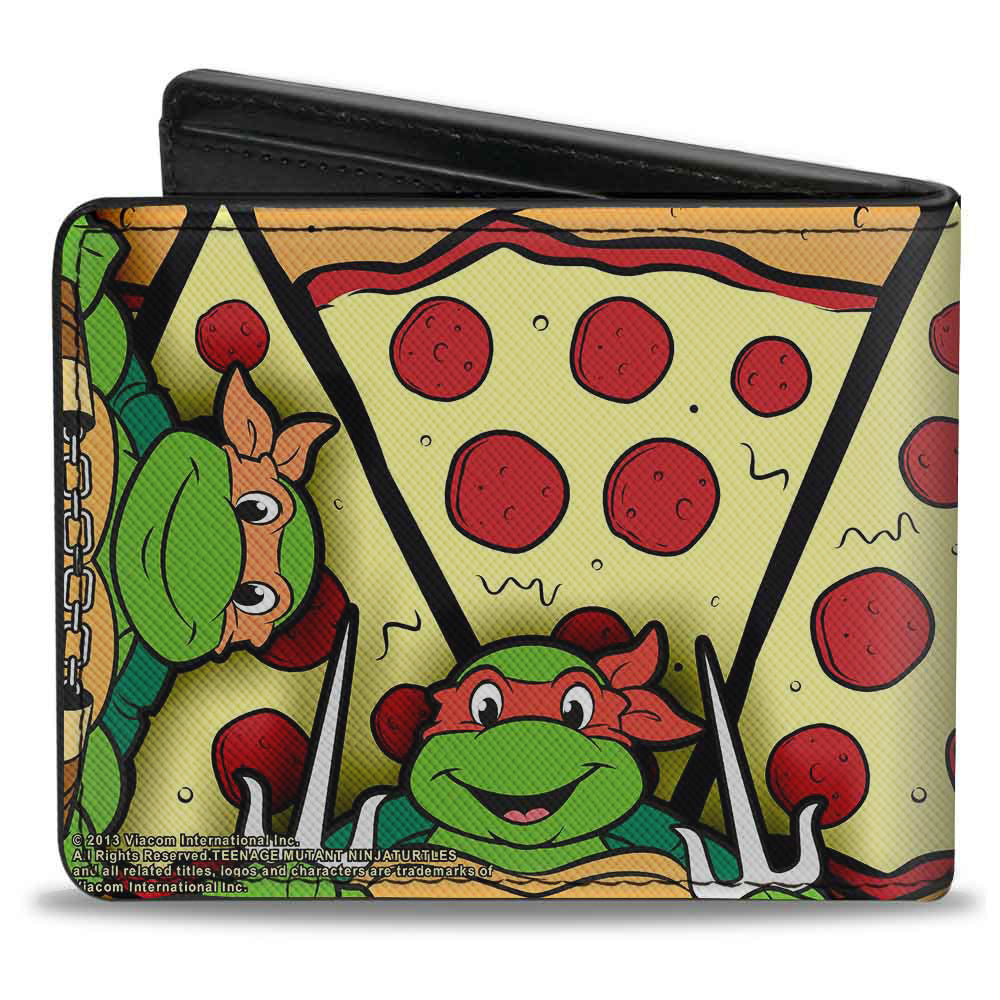 Bi-Fold Wallet - TMNT Classic Turtle Battle Poses Pizza