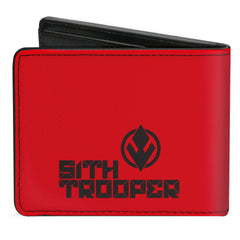 Bi-Fold Wallet - Star Wars Sith Trooper Helmet + Icon Red Black White