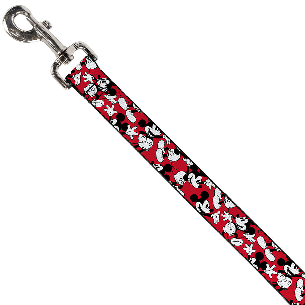 Dog Leash - Mickey Mouse Poses Scattered Red/Black/White