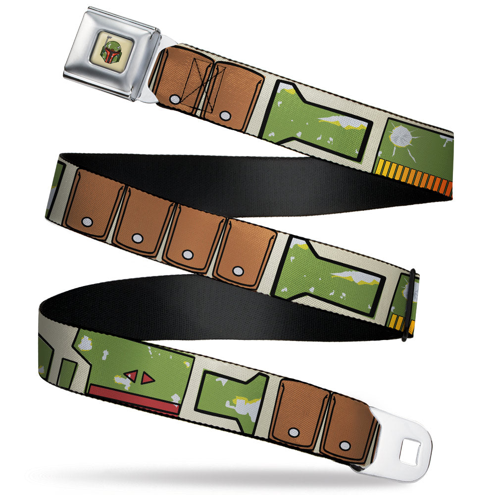 Star Wars Boba Fett Helmet Full Color Tan Seatbelt Belt - Star Wars Boba Fett Utility Belt Bounding Tan Webbing
