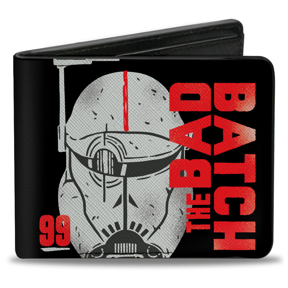 Bi-Fold Wallet - Star Wars THE BAD BATCH Crosshairs Helmet Black Grays Reds