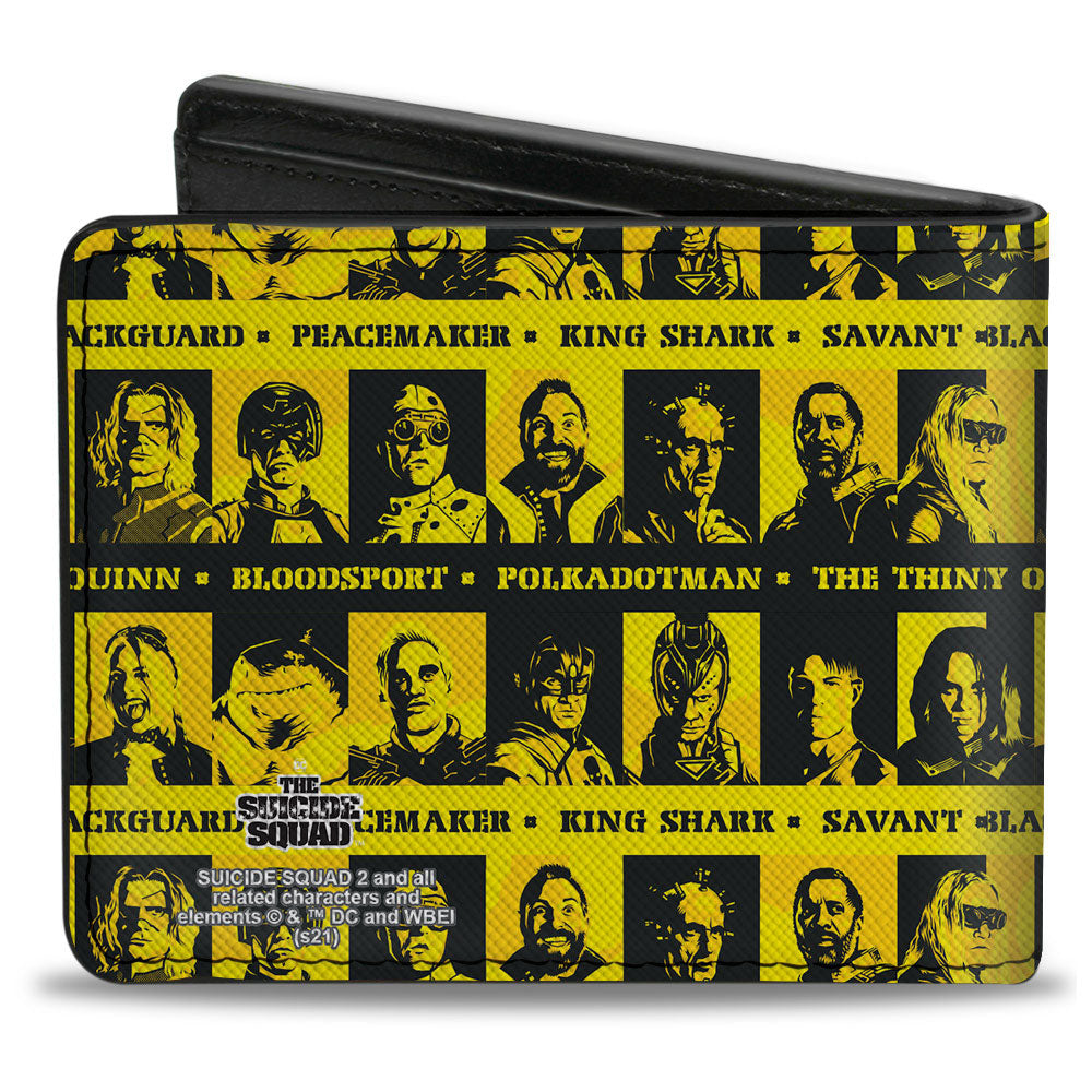 Bi-Fold Wallet - The Suicide Squad 2021 Character Caution Blocks Tape Yellows Black
