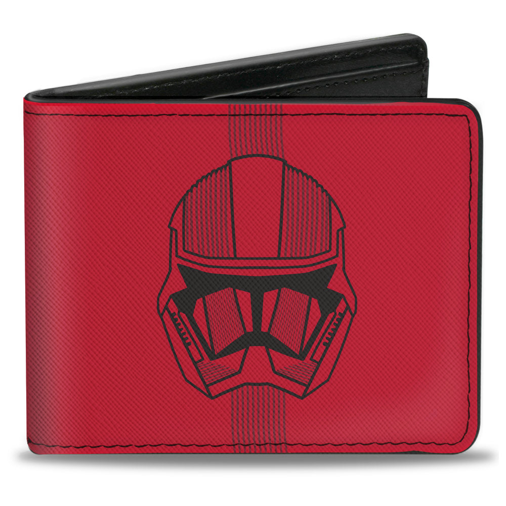 Bi-Fold Wallet - Star Wars Sith Trooper Face + Sith Trooper Insignia Red Gray Black