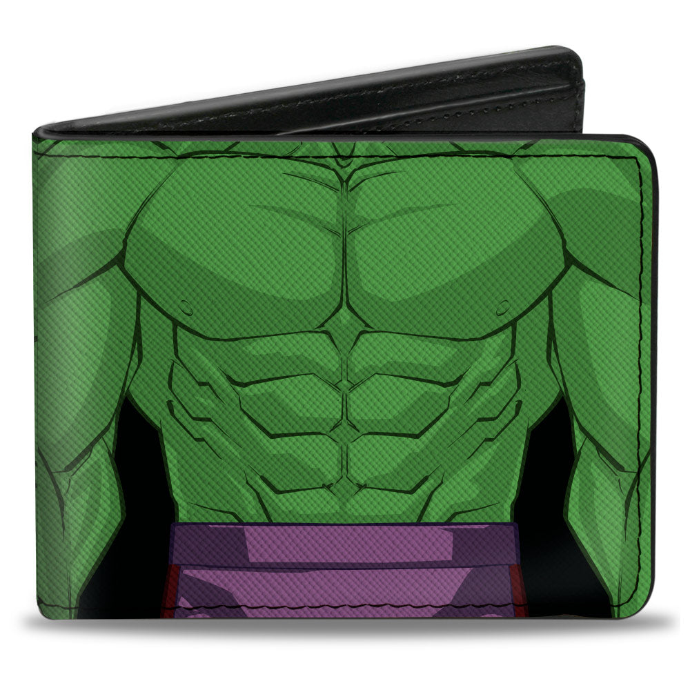 MARVEL AVENGERS Bi-Fold Wallet - Hulk Character Close-Up Chest and Back