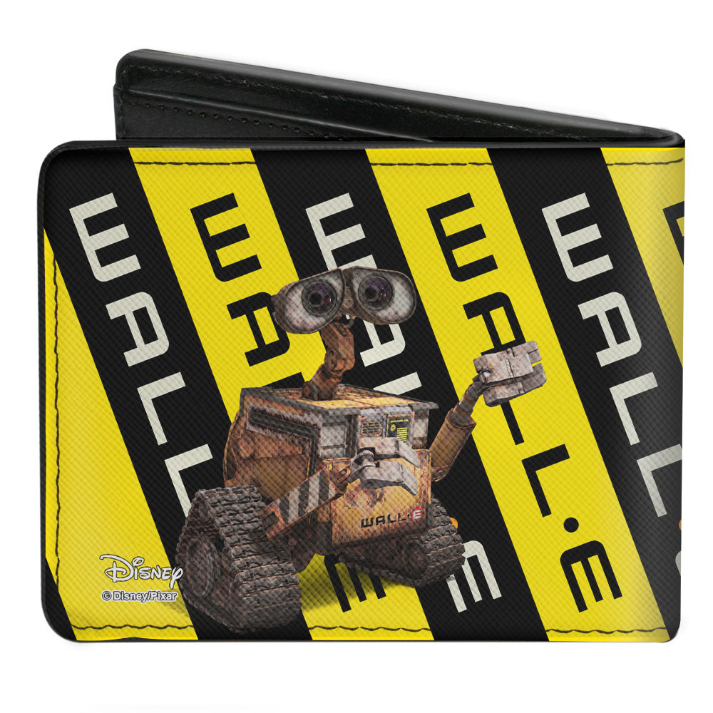 Bi-Fold Wallet - WALL-E 2-Poses Warning Stripe Yellow Black White