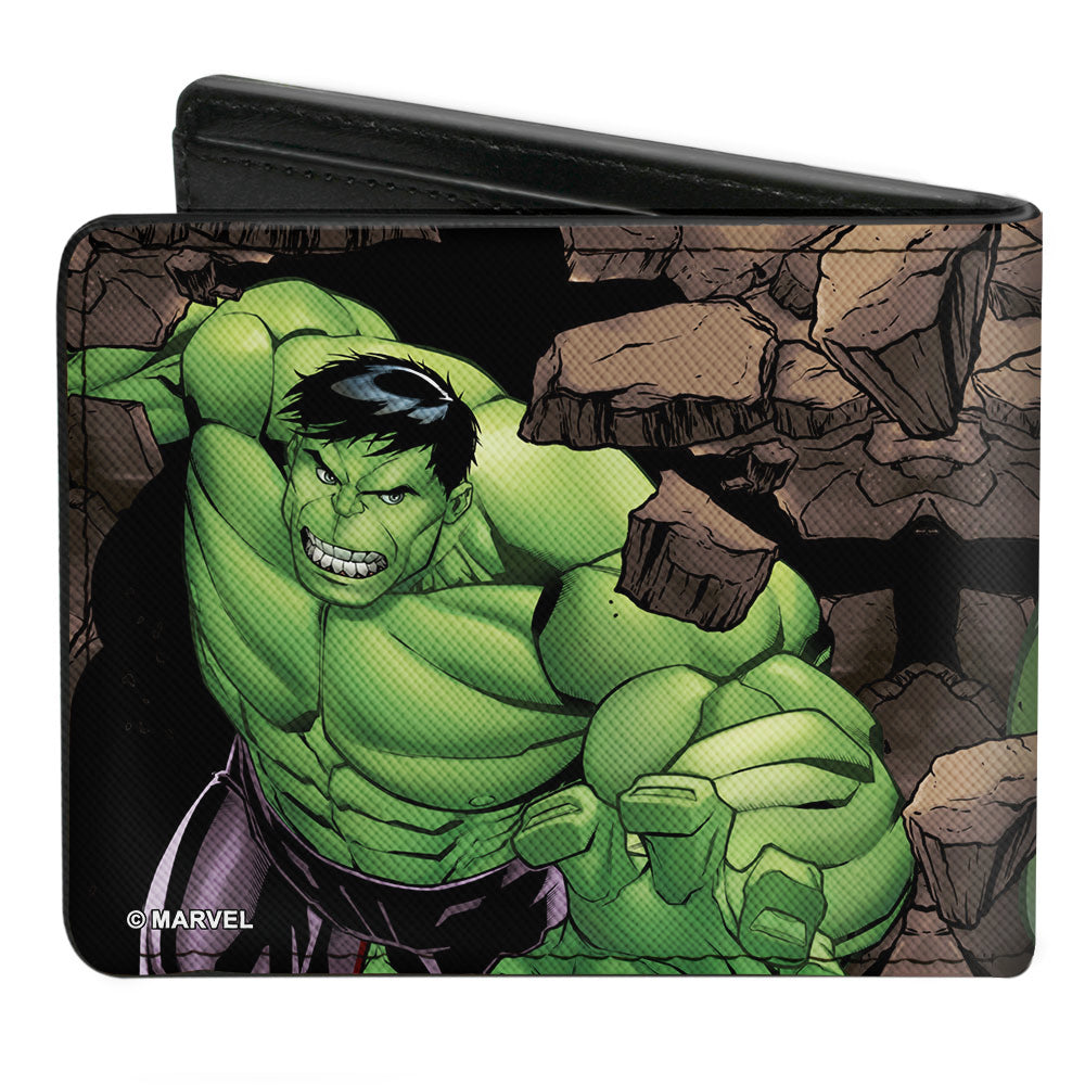 MARVEL AVENGERS Bi-Fold Wallet - Avengers Hulk Breaking Rocks 2-Poses
