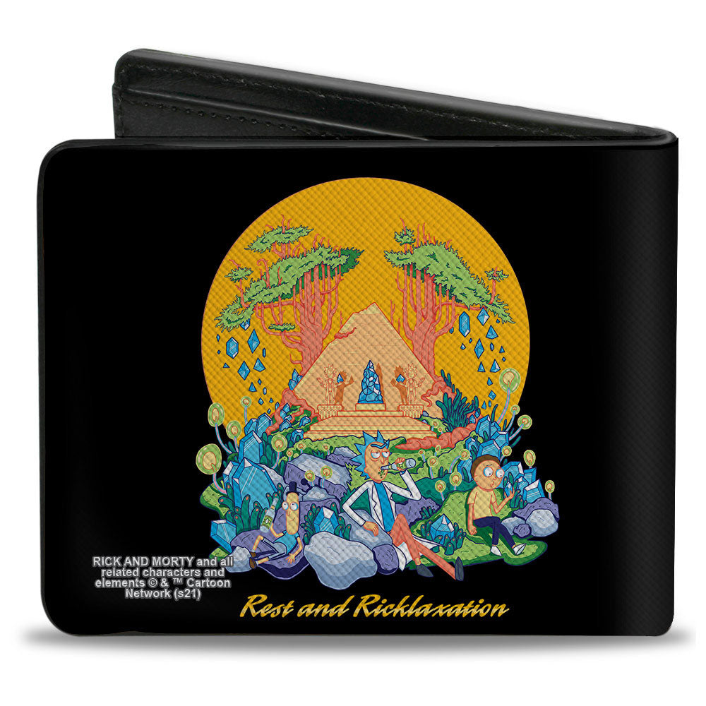 Bi-Fold Wallet - Rick and Morty REST AND RICKLAXATION Group Pose Black