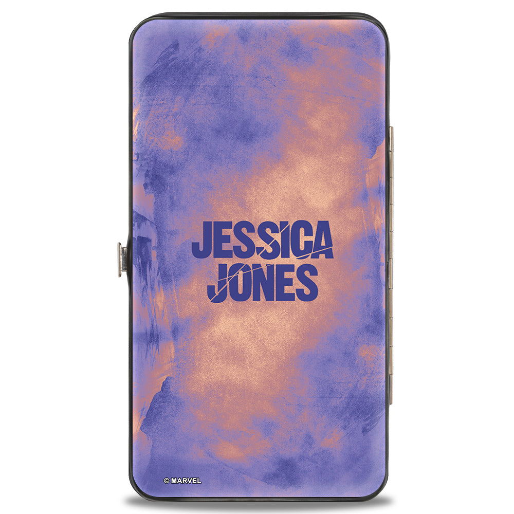 MARVEL UNIVERSE Hinged Wallet - Jessica Jones Marvel Now Variant Comic Book Cover 1 Tossing Business Card + Title Pinks Blues