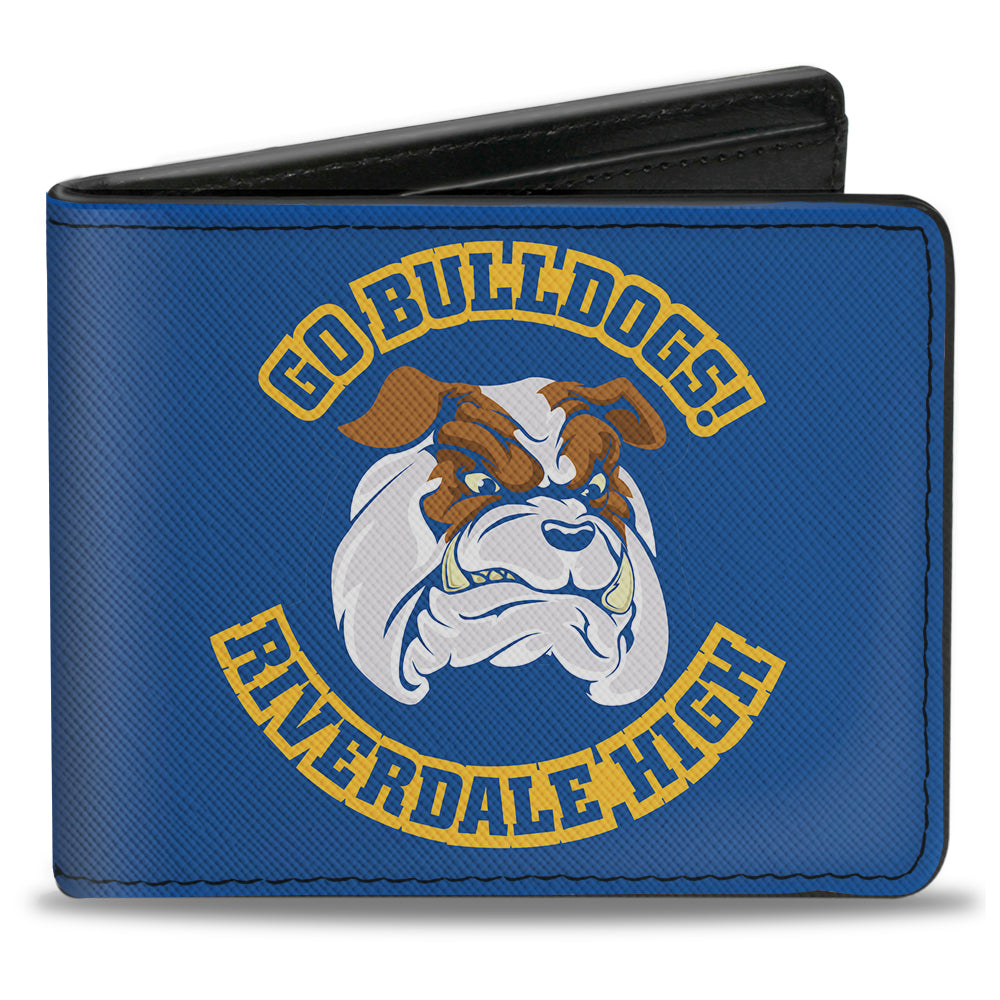 Bi-Fold Wallet - Riverdale Bulldog Mascot GO BULLDOGS!-RIVERDALE HIGH Blue Yellow