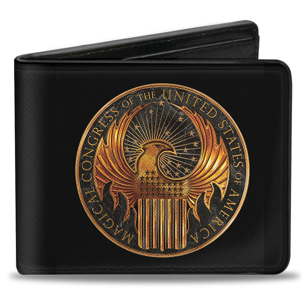 Bi-Fold Wallet - Fantastic Beasts and Where to Find Them MACUSA Seal Black Golds