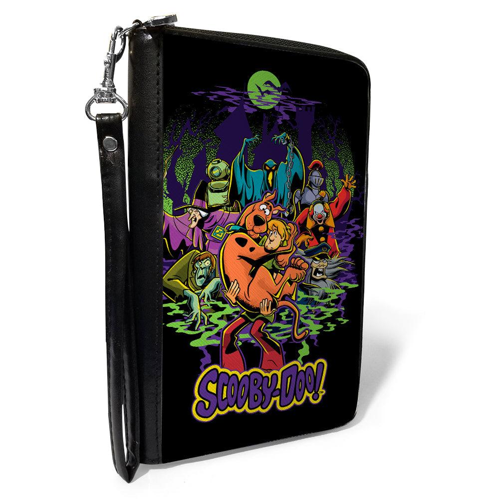 Women&#39;s PU Zip Around Wallet Rectangle - SCOOBY-DOO Shaggy Carrying Scooby-Doo with Monsters Pose