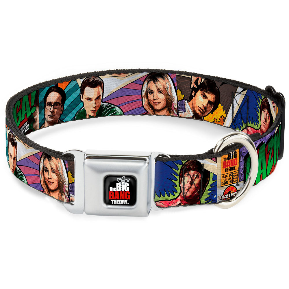 THE BIG BANG THEORY Full Color Black White Red Seatbelt Buckle Collar - The Big Bang Theory Comic Strip