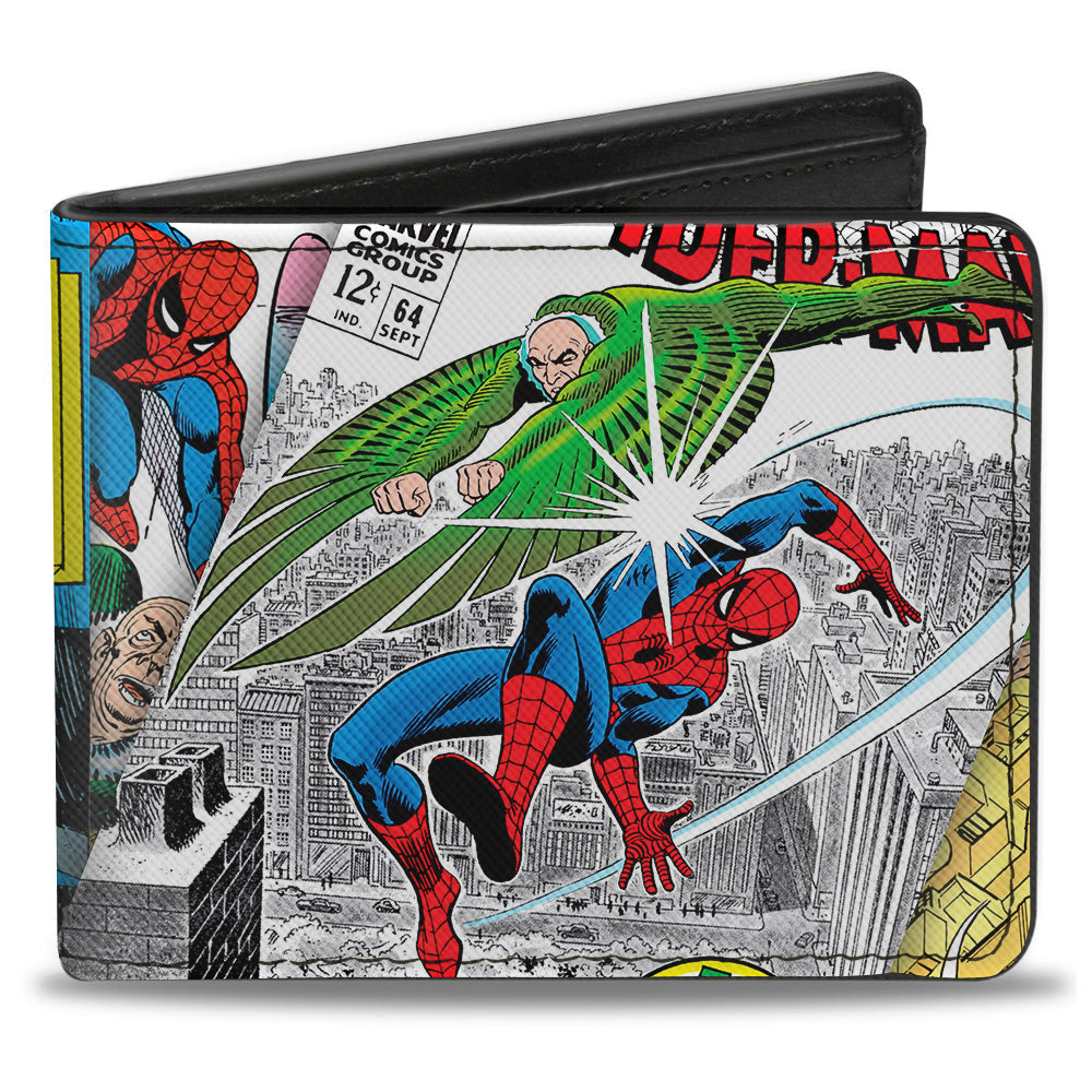MARVEL COMICS Bi-Fold Wallet - Spider-Man &amp; Vulture Battle + Vulture Gargoyle Pose Comic Book Covers