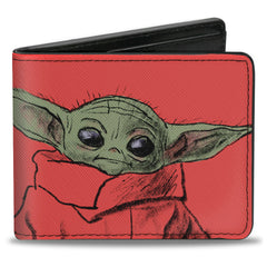 Bi-Fold Wallet - Star Wars The Child Sketch + THIS IS MY GOOD SIDE Red White