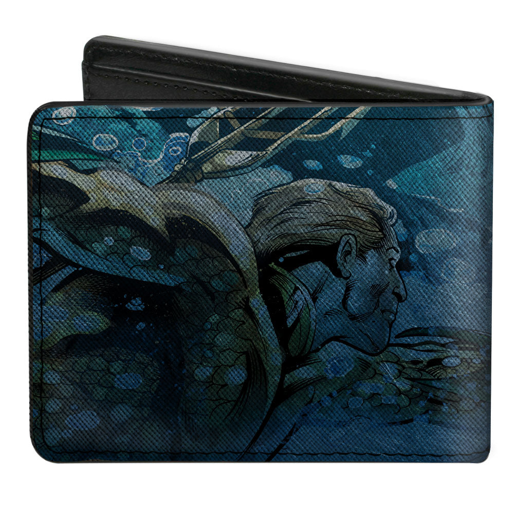 Bi-Fold Wallet - Aquaman New 52 The Trench Underwater Comic Book Cover Pose