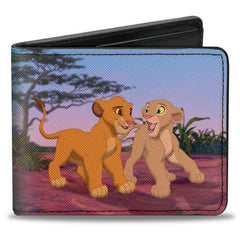 Bi-Fold Wallet - The Lion King Young Simba & Nala + Grown Up Snuggle Pose