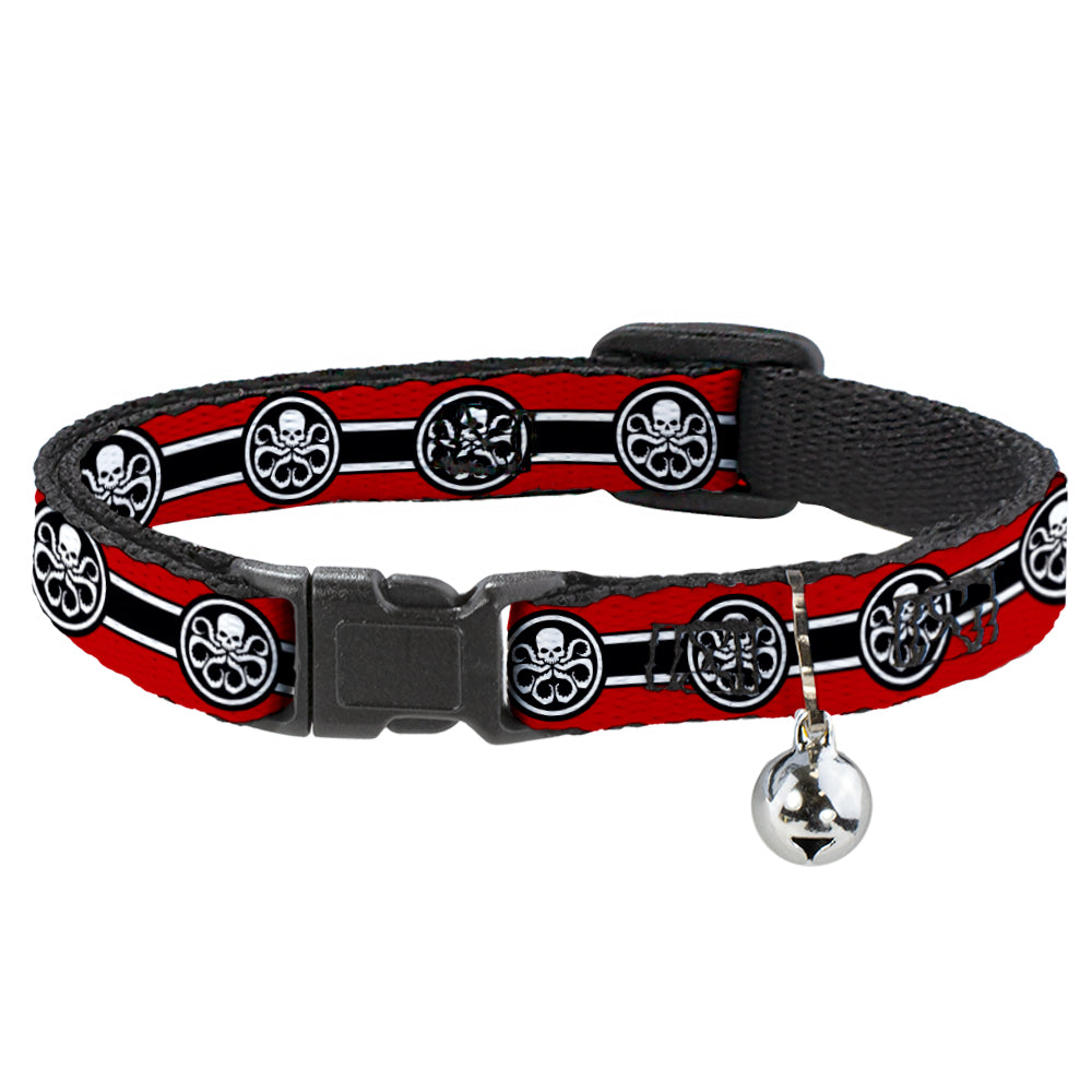 MARVEL AVENGERS Cat Collar Breakaway - HYDRA Logo Stripe Red Black White