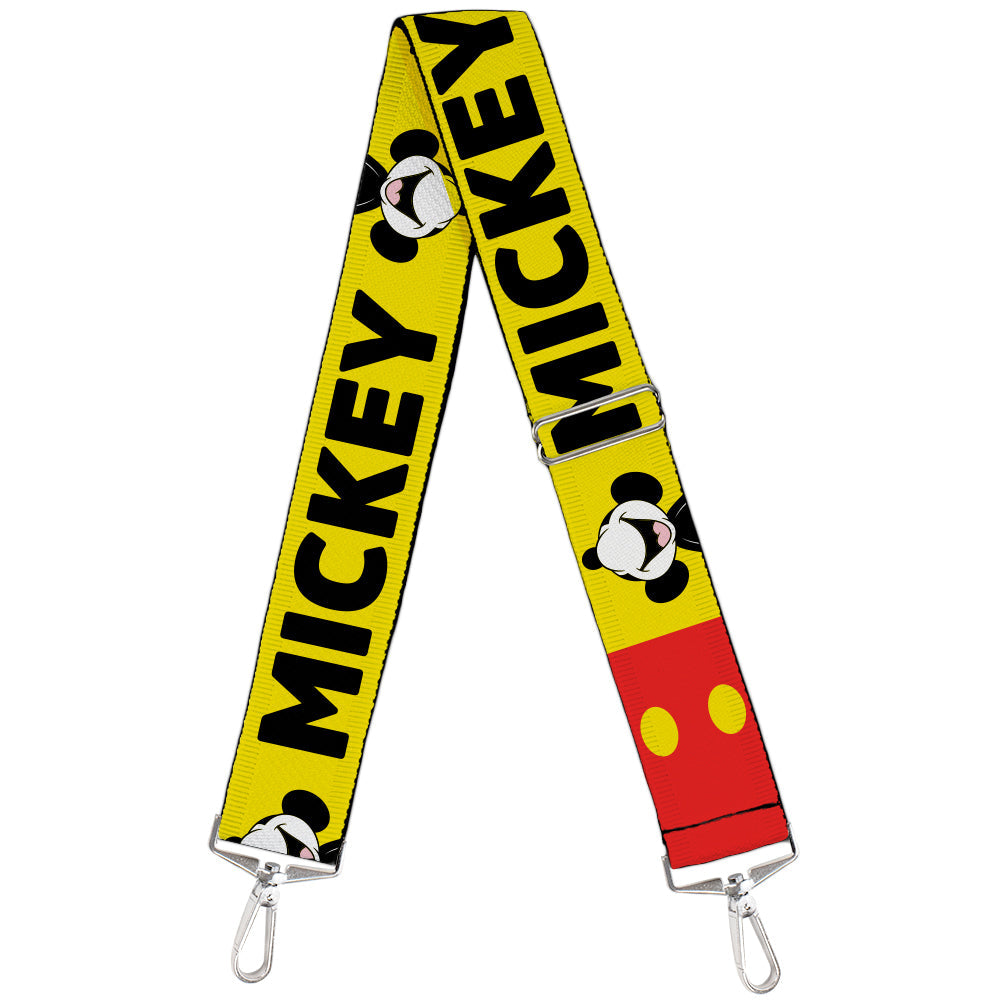 Purse Strap - MICKEY Smiling Up Pose Flip Buttons Yellow Black Red