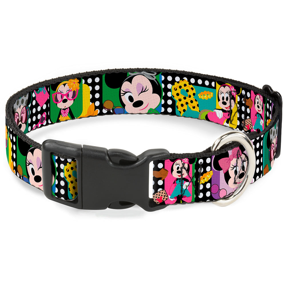 Plastic Clip Collar - Mini Minnie Fashion Poses/Polka Dot Black/White/Multi Color
