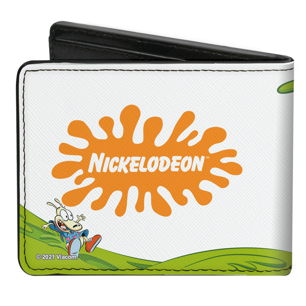 Bi-Fold Wallet - Nick 90's 9-Character Mash Up Collage + NICKELODEON Splat Logo White