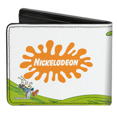 Bi-Fold Wallet - Nick 90's 9-Character Mash Up Collage + NICKELODEON Splat Logo White